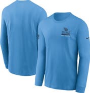Nike Men's Nike Light Blue Tennessee Titans Sideline Performance Long Sleeve T-Shirt