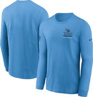 Nike Men's Nike Light Blue Tennessee Titans Sideline Performance Long Sleeve T-Shirt