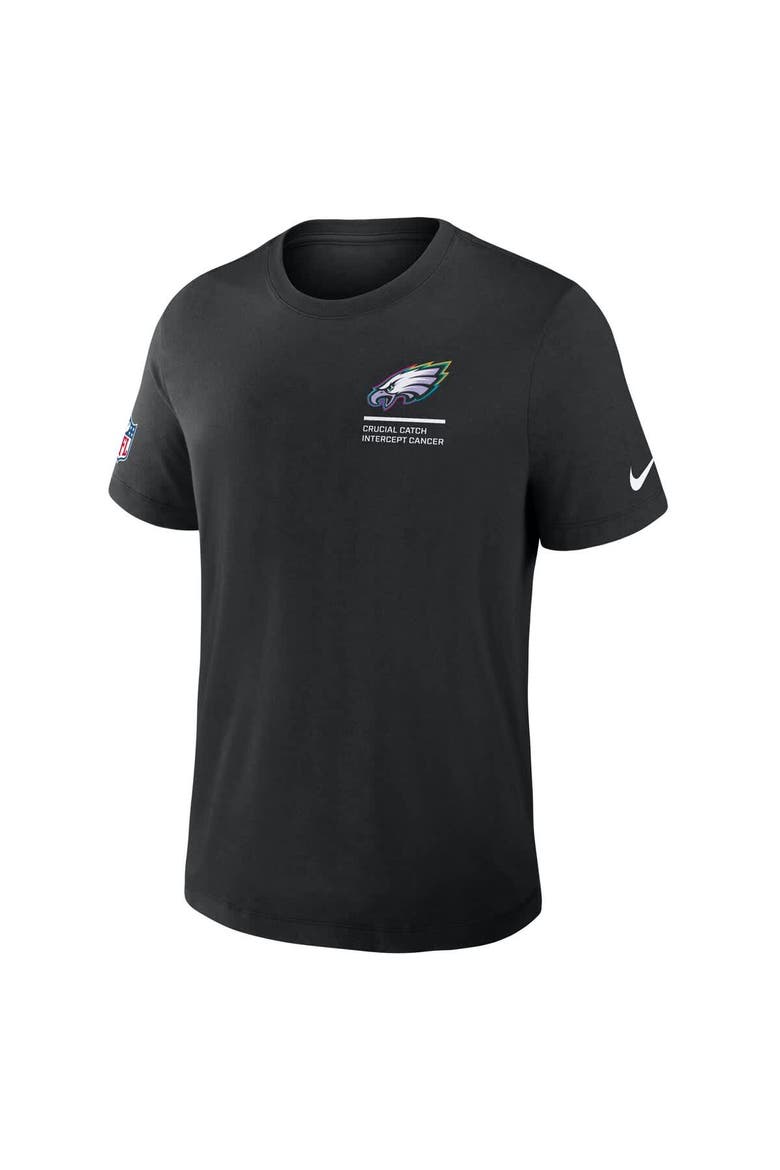 Men's Nike Black Philadelphia Eagles Tall 2025 NFL Crucial Catch Tri-Blend Dri-FIT T-Shirt, Alternate, color, Black