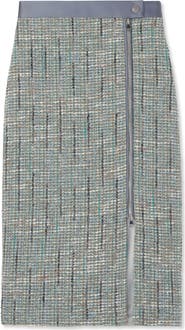 ST. JOHN Metallic Tweed Skirt