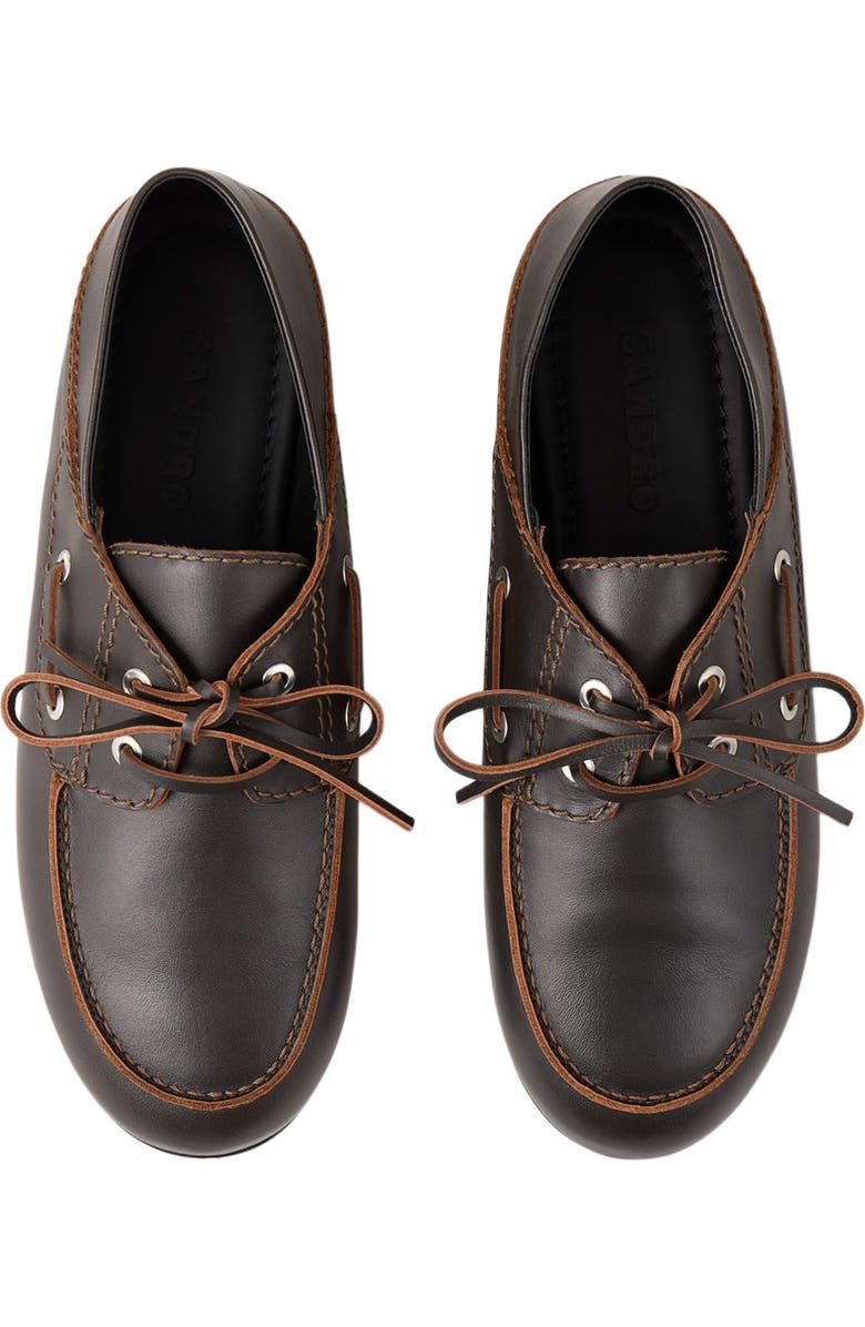 SANDRO Leather loafers, Alternate, color, Brown