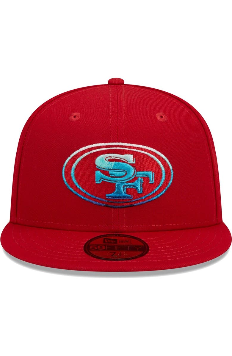 New Era Men's New Era Scarlet San Francisco 49ers Gradient 59FIFTY Fitted Hat, Alternate, color, Scarlet