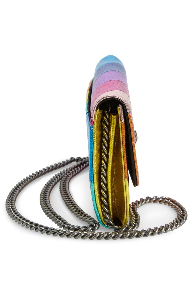 Kurt Geiger London Stripe Leather Chain Wallet, Alternate, color,