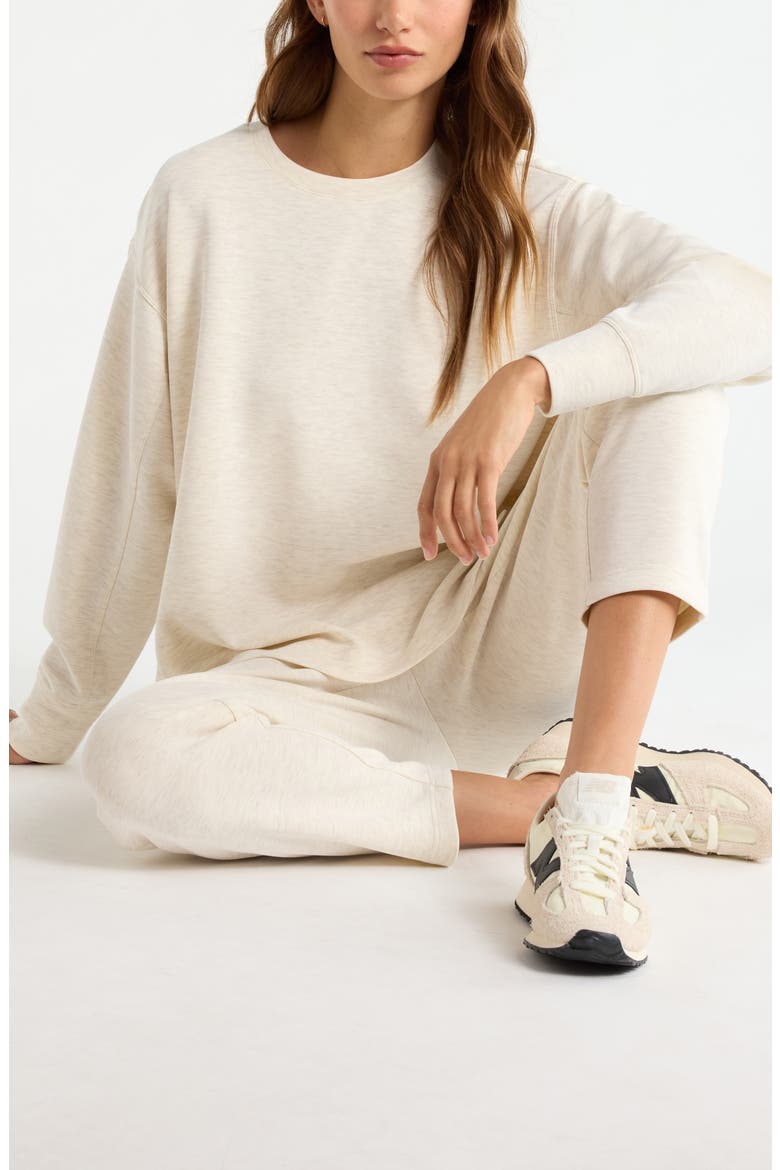 Soft Luxe Tunic, Alternate, color, IVORY HEATHER- PURPLE