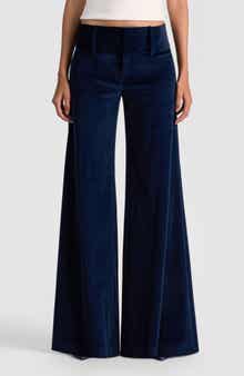 Alice + Olivia Olivia Velvet Low Rise Flare Leg Pants