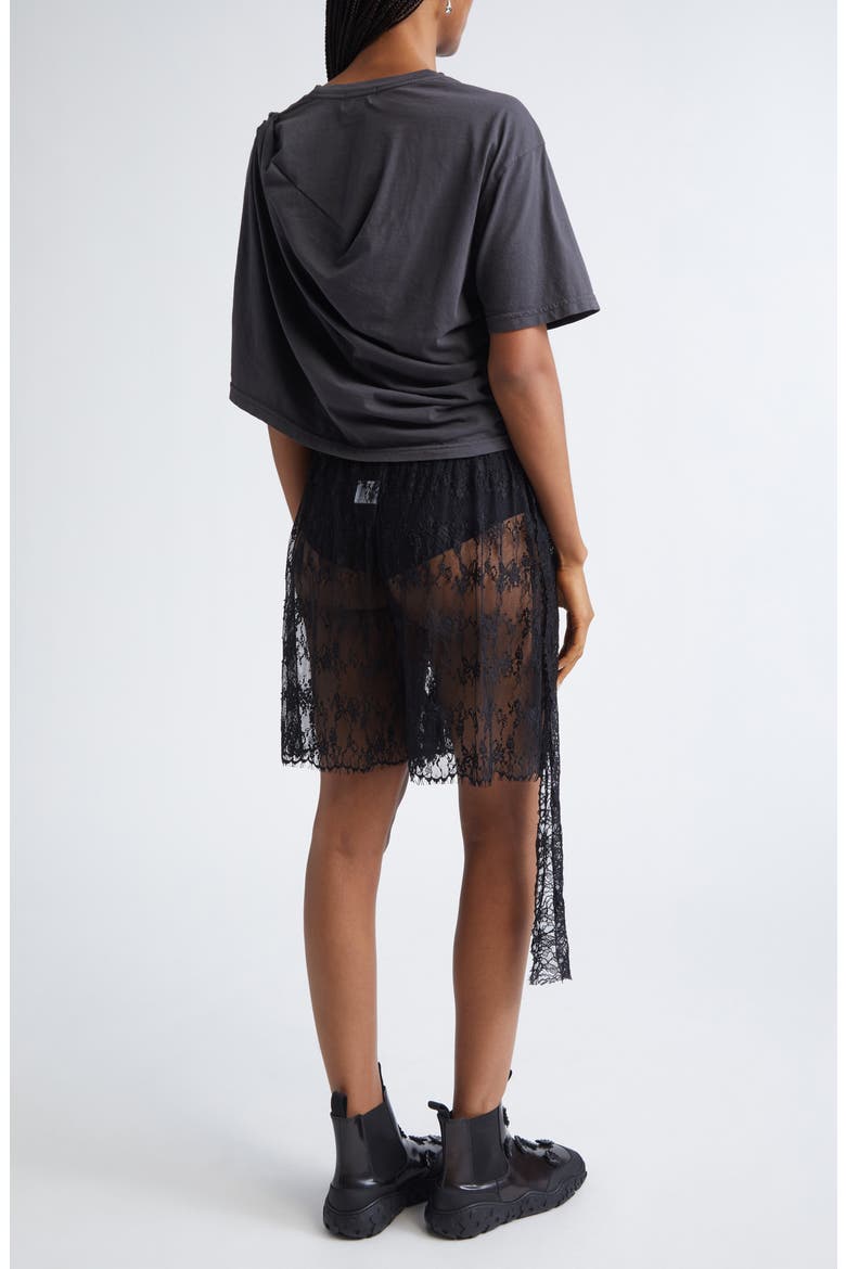 Eva Lace Trim Organic Cotton T-Shirt, Alternate, color, CHARCOAL