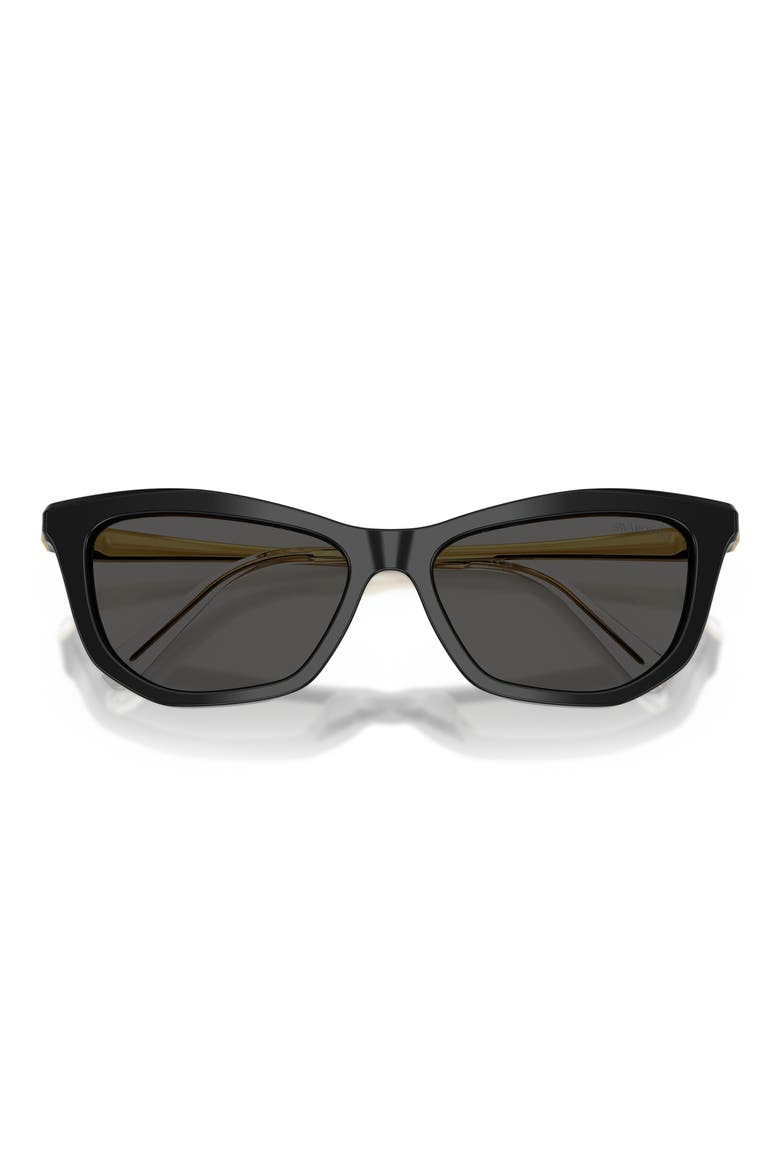 56mm Cat Eye Sunglasses, Alternate, color, BLACK / DARK GREY