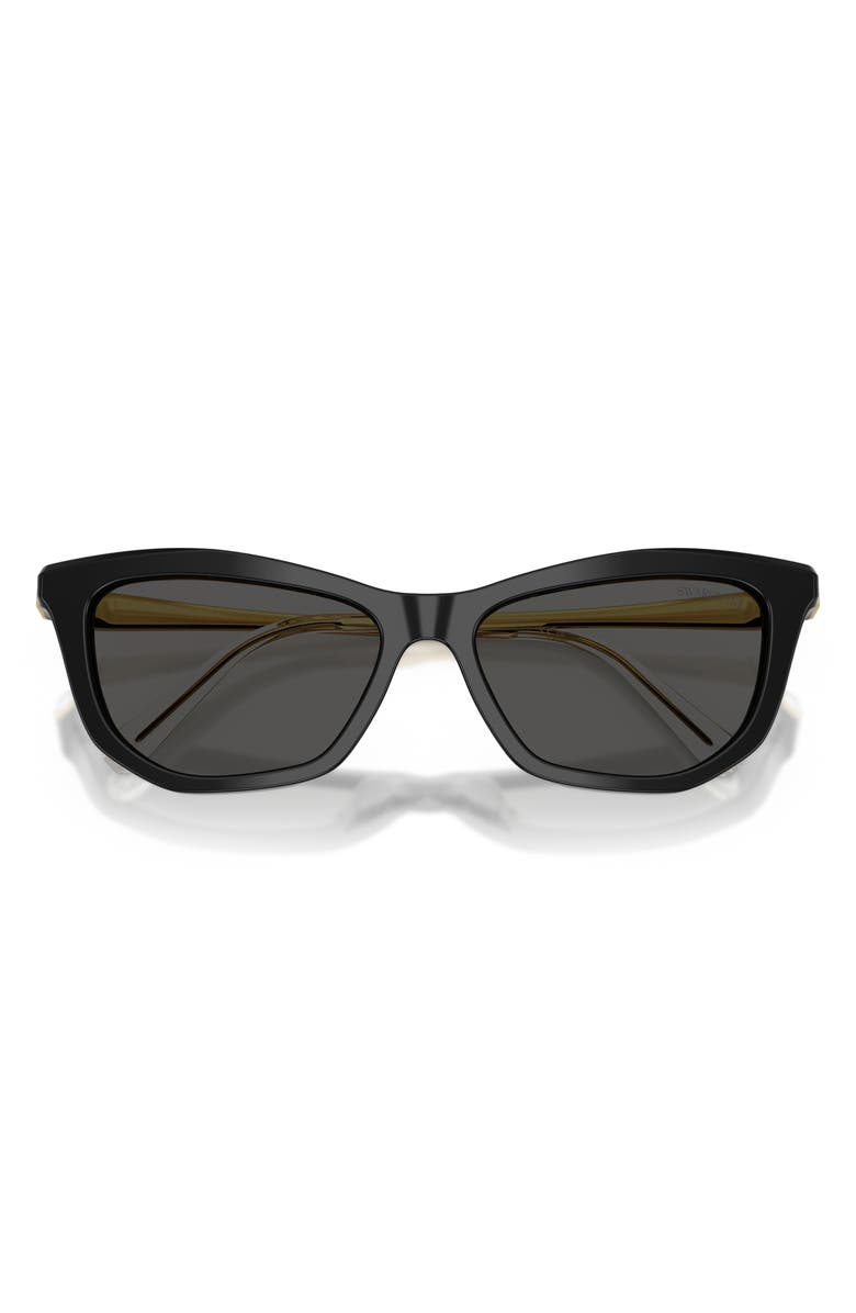 Swarovski 56mm Cat Eye Sunglasses, Alternate, color, Black / Dark Grey