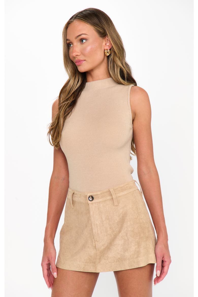 Vancouver Skort, Main, color, Beige Faux Suede