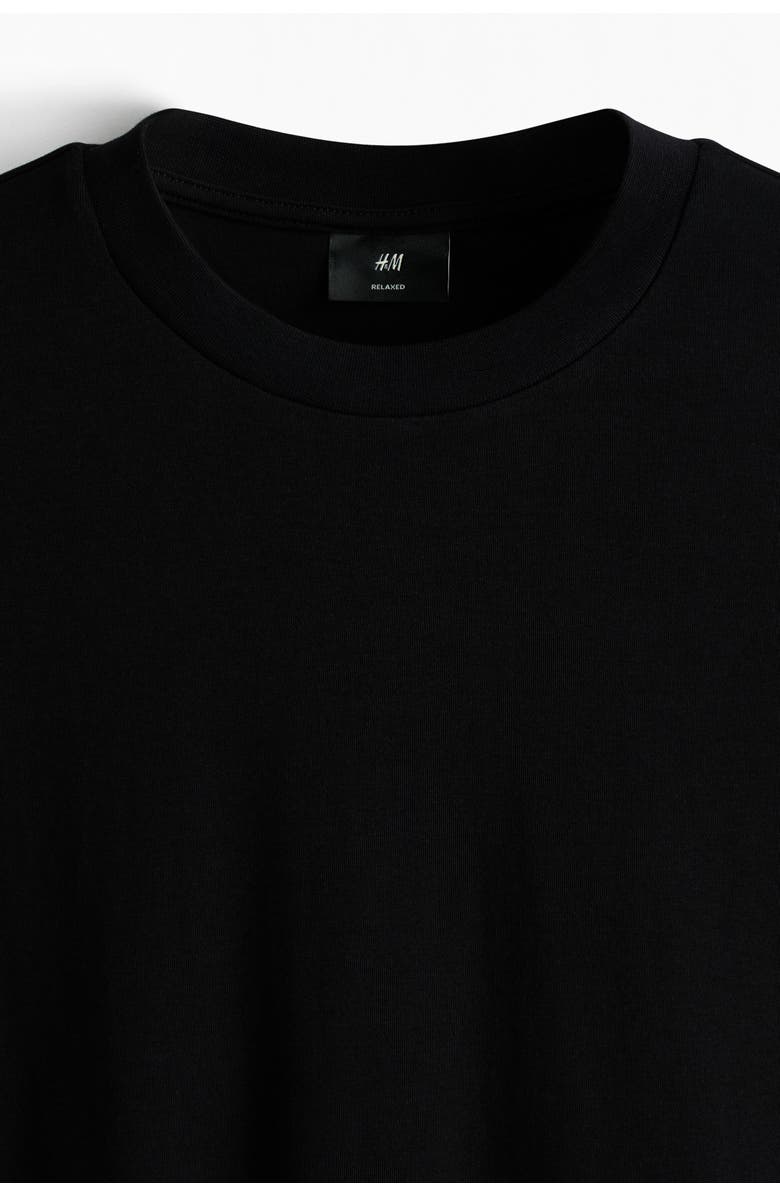 H&M Loose Fit Interlock T-shirt, Alternate, color, Black