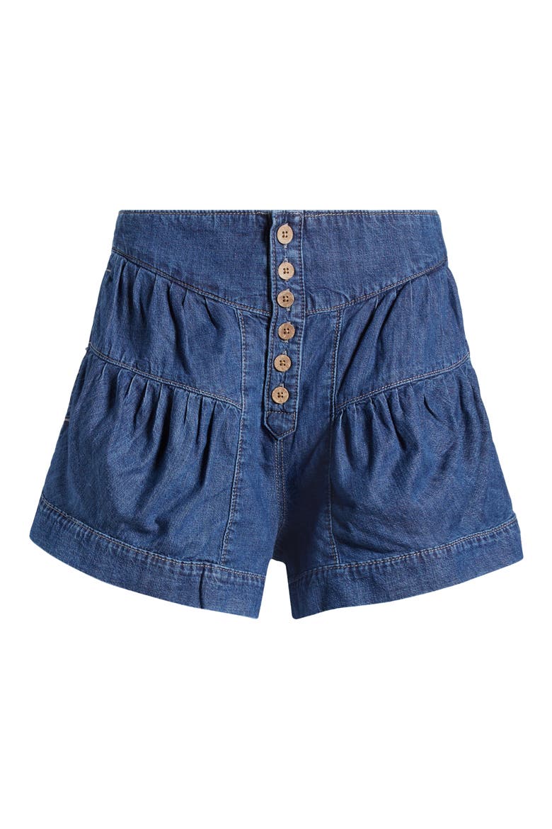 Fleur Denim Shorts, Alternate, color, BLUE