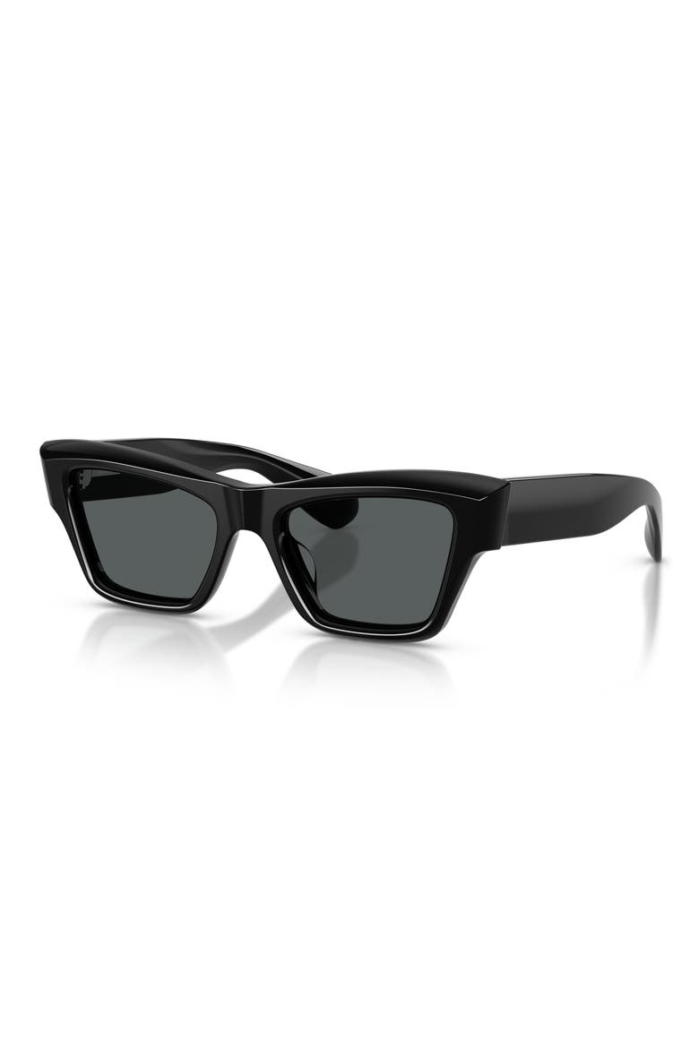 52mm Jil Sander Edition Cat Eye Sunglasses, Alternate, color, BLACK / CARBON GREY