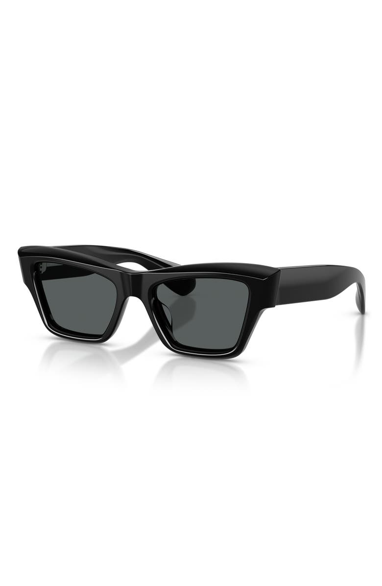 Oliver Peoples 52mm Jil Sander Edition Cat Eye Sunglasses, Alternate, color, Black / Carbon Grey
