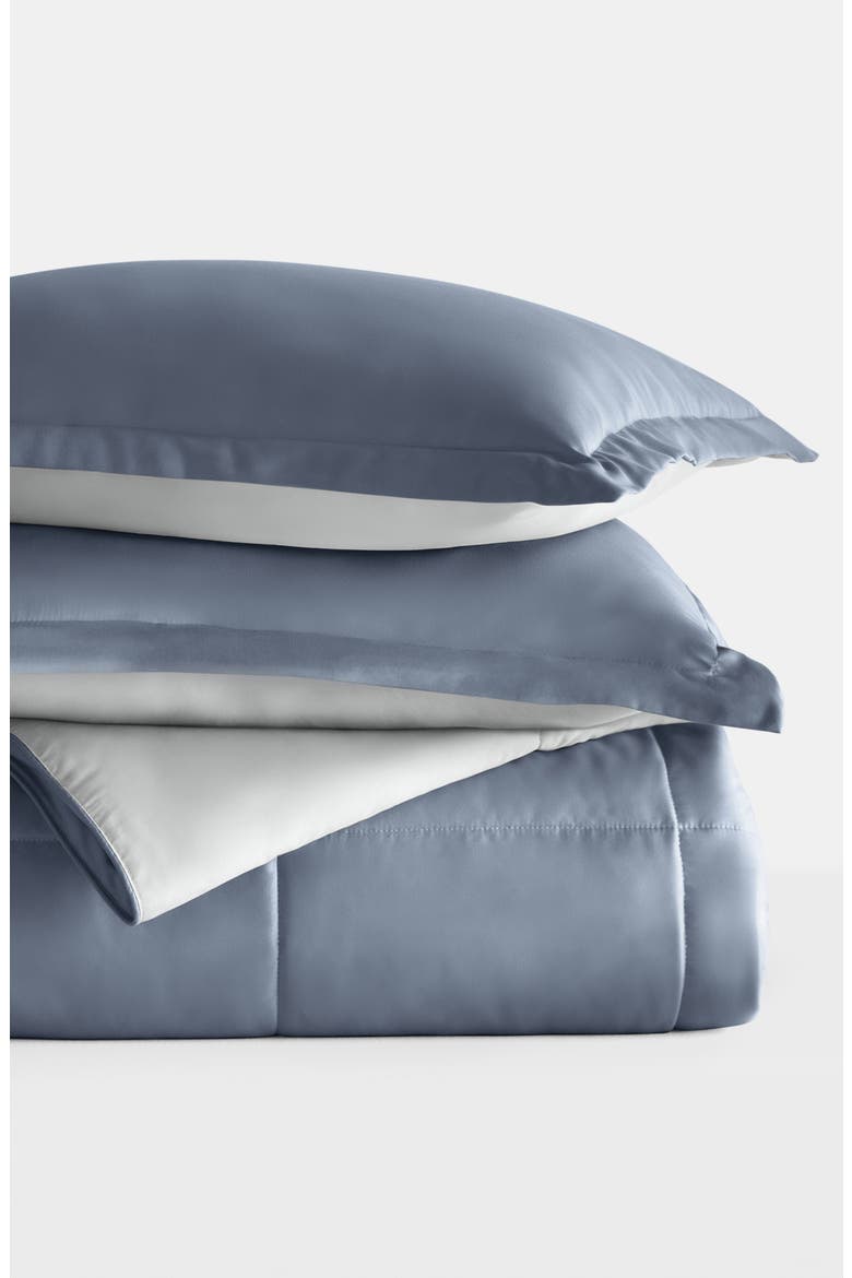 Premium Down Alternative Reversible Comforter Set, Alternate, color, STONE / LIGHT GRAY