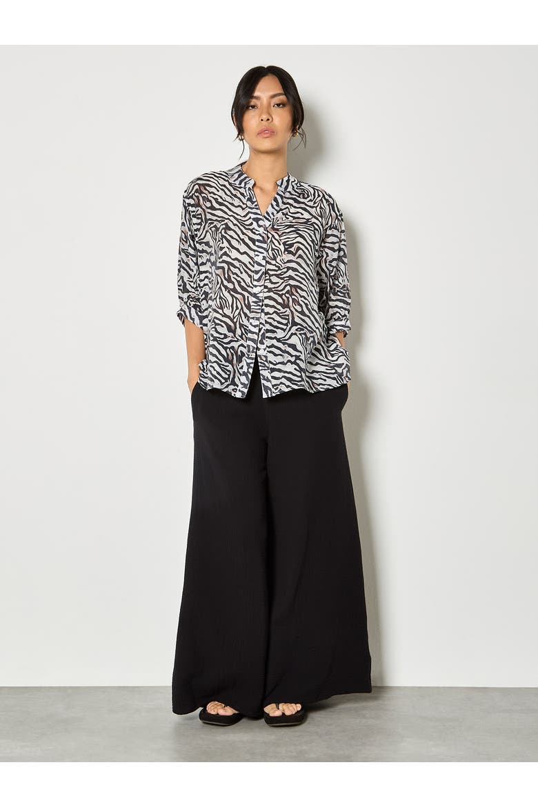 Oversized Semi-sheer Blouse, Alternate, color, White