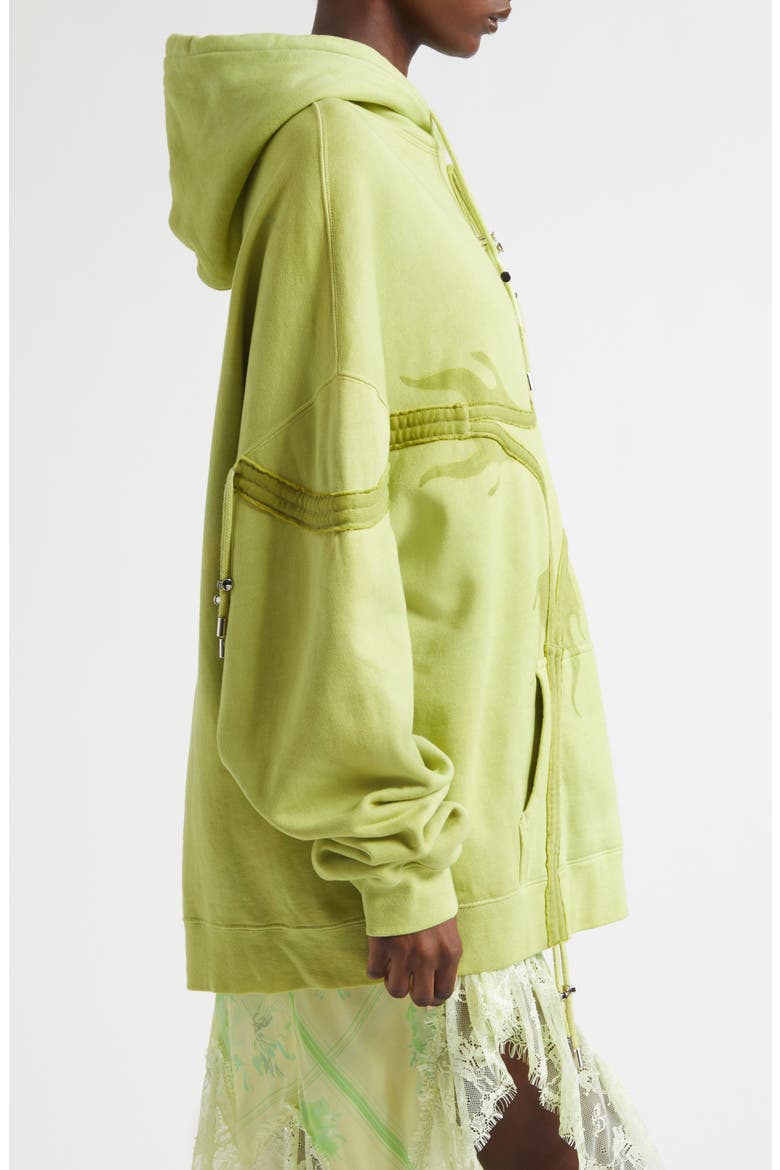 Star Tie Dye Cotton Fleece Hoodie, Alternate, color, OLIVE FLAMES