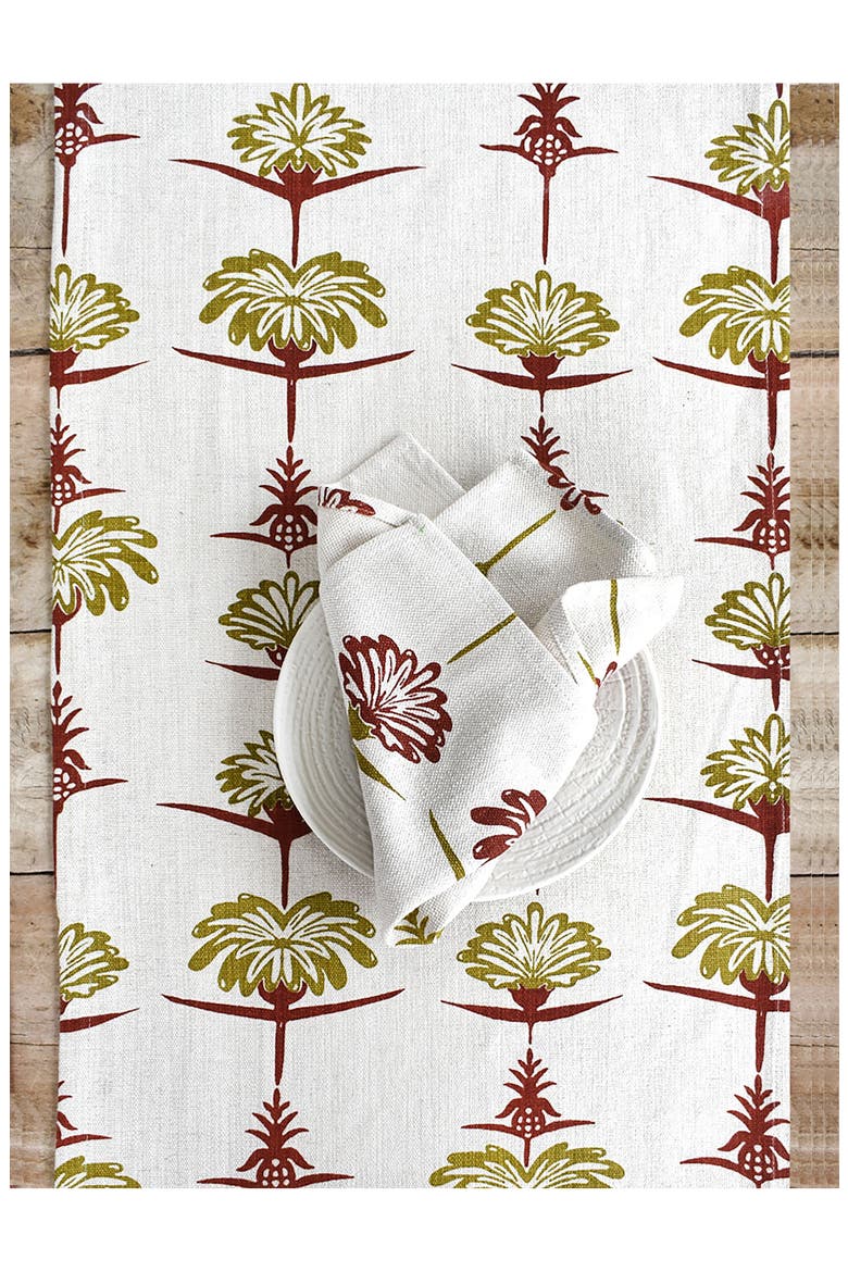 Tropical Garden Table Runner, Alternate, color, CRIMSON AND CHARTREUSE