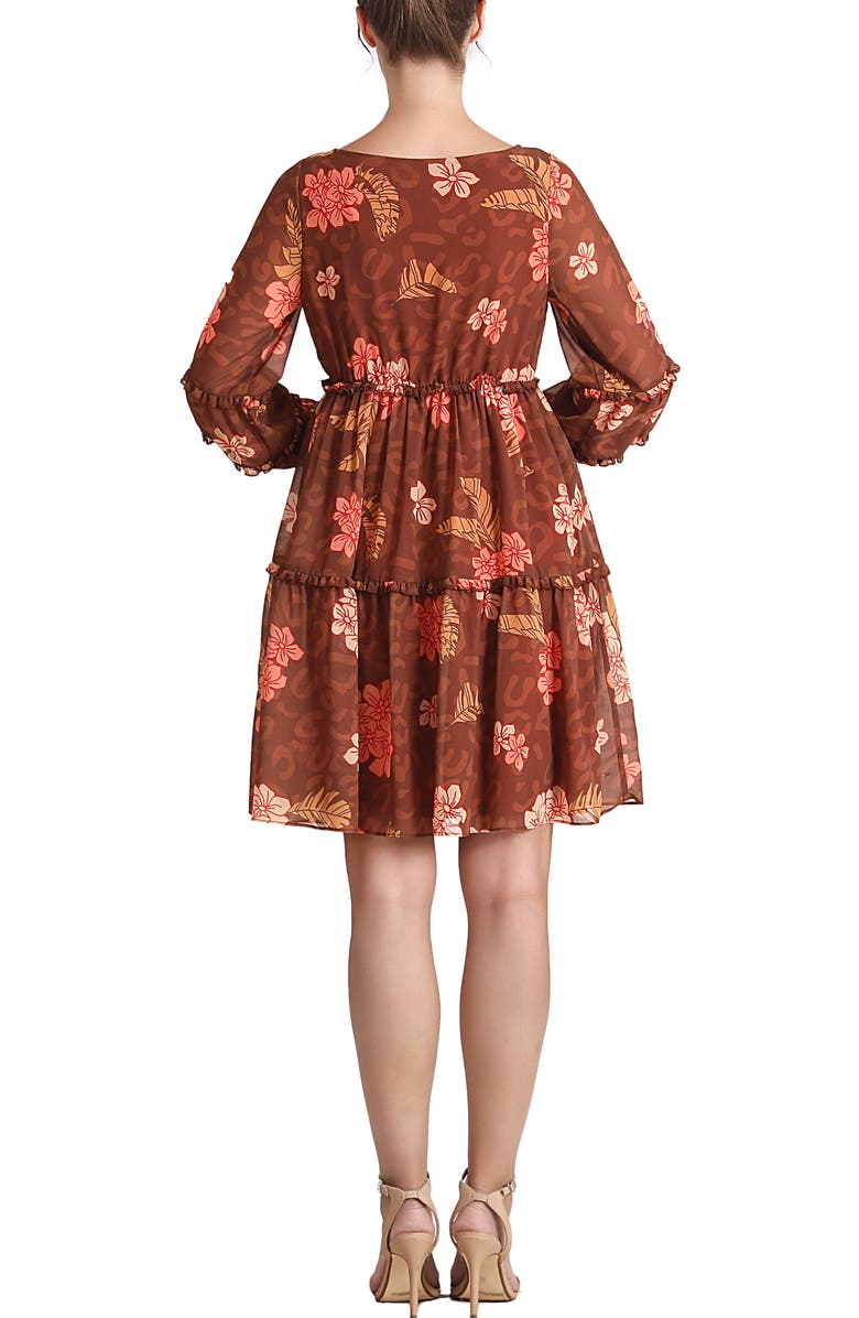 Kimi & Kai Abby Long Sleeve Maternity Babydoll Dress, Alternate, color, Multicolored