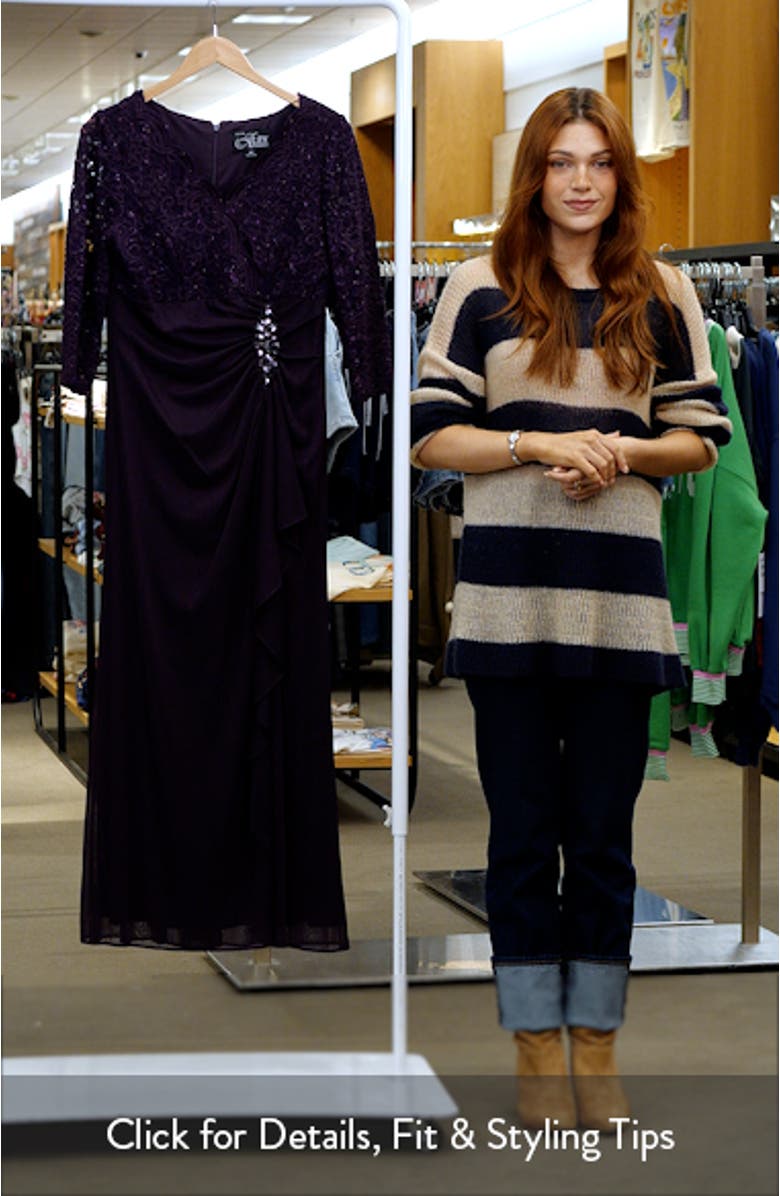 Sequin Embroidery Empire Waist Gown, sales video thumbnail