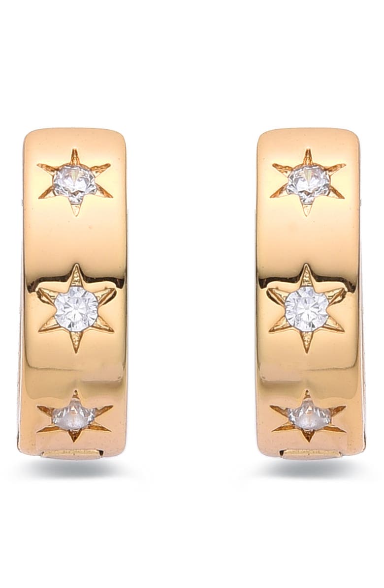 EYE CANDY LOS ANGELES Star CZ Huggie Hoop Earrings, Alternate, color, Gold