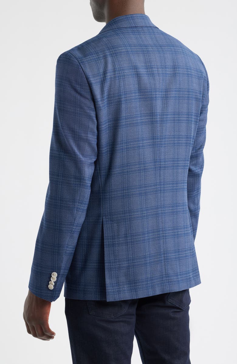 BOSS Hutson Slim Fit Plaid Sport Coat, Alternate, color, Dark Blue