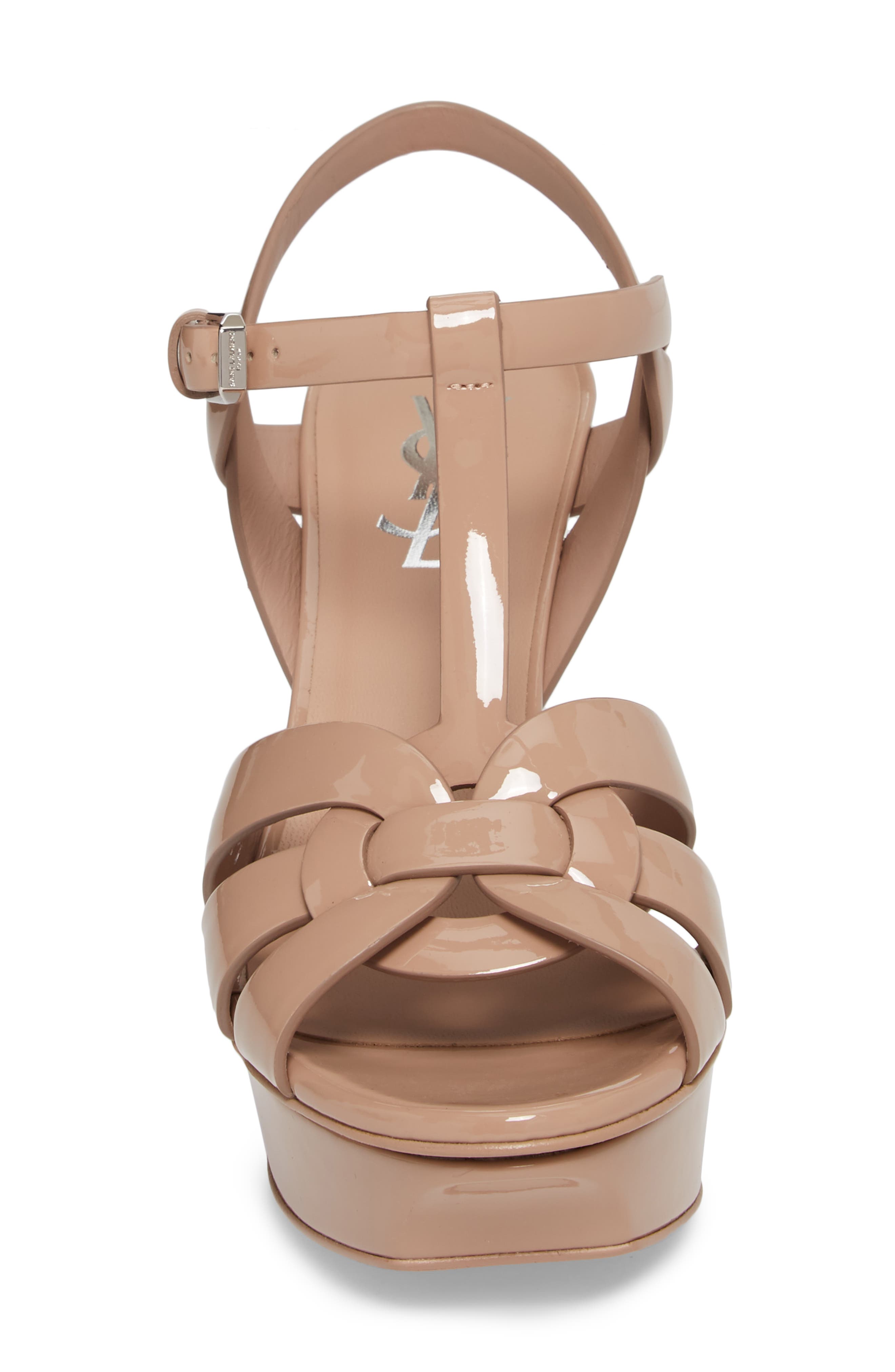 Saint Laurent Tribute Platform Sandal, Alternate, color, Nude Rose