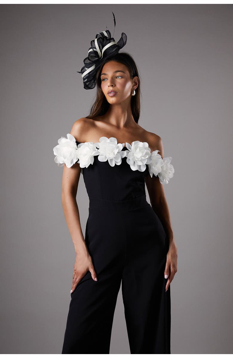 Coast Bardot Wide Leg Jumpsuit, Alternate, color, Mono