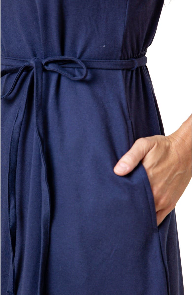 Hope & Henry Women's Organic Knit Flounce Dress, Alternate, color, Navy Flutter Sleeve