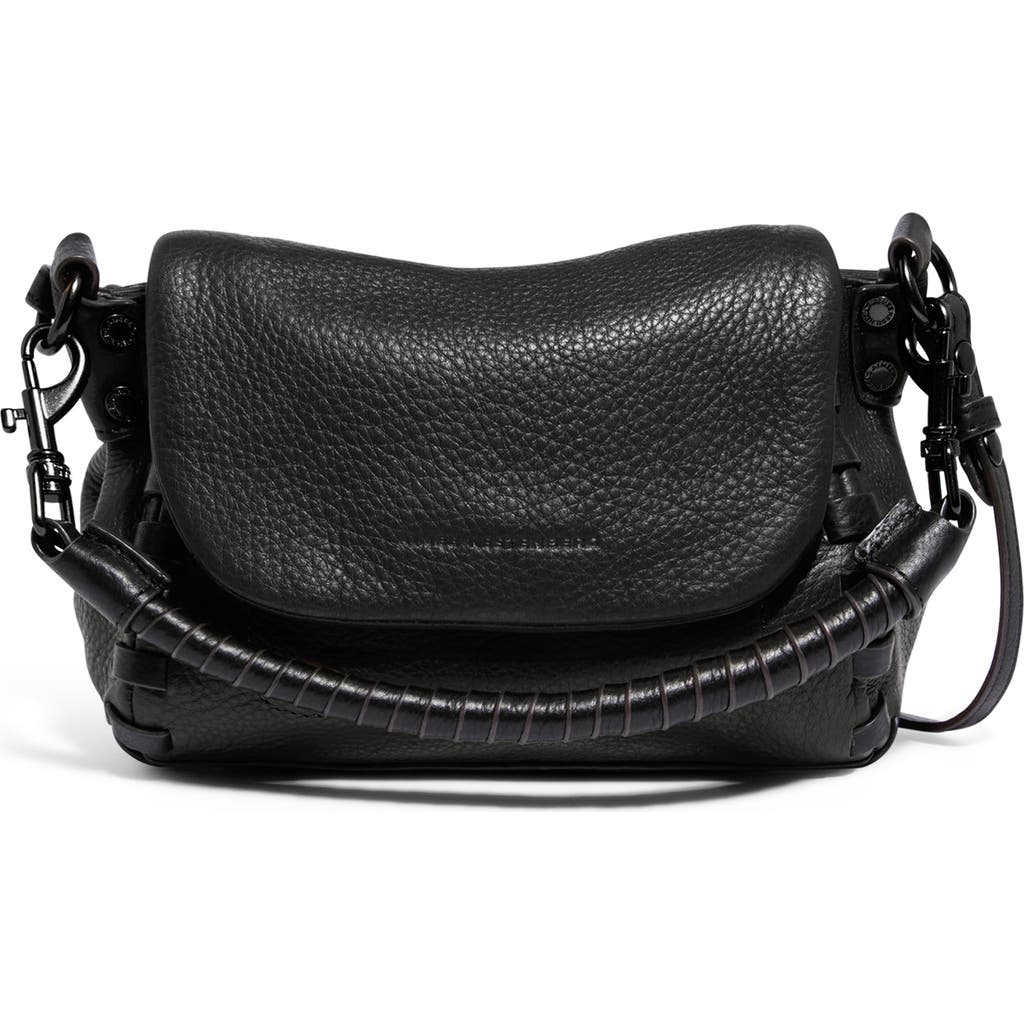 Aimee Mini Zen Leather Crossbody Bag In Black