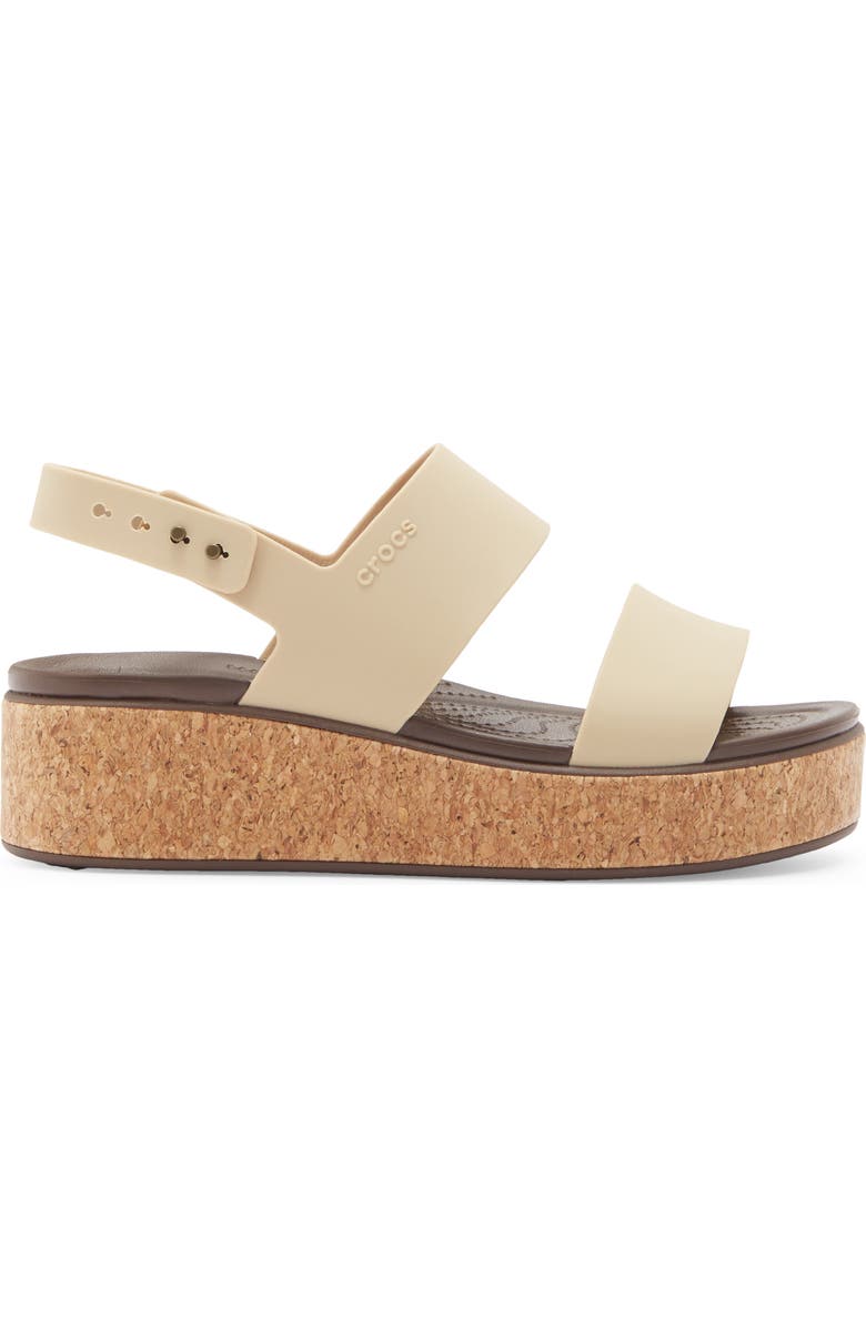 CROCS Brooklyn Cork Low Platform Wedge Sandal, Alternate, color, Chai