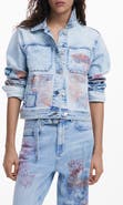 Desigual Patch Print Denim Trucker Jacket