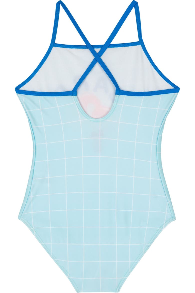 One Piece Swimsuit, Alternate, color, Blue Grid