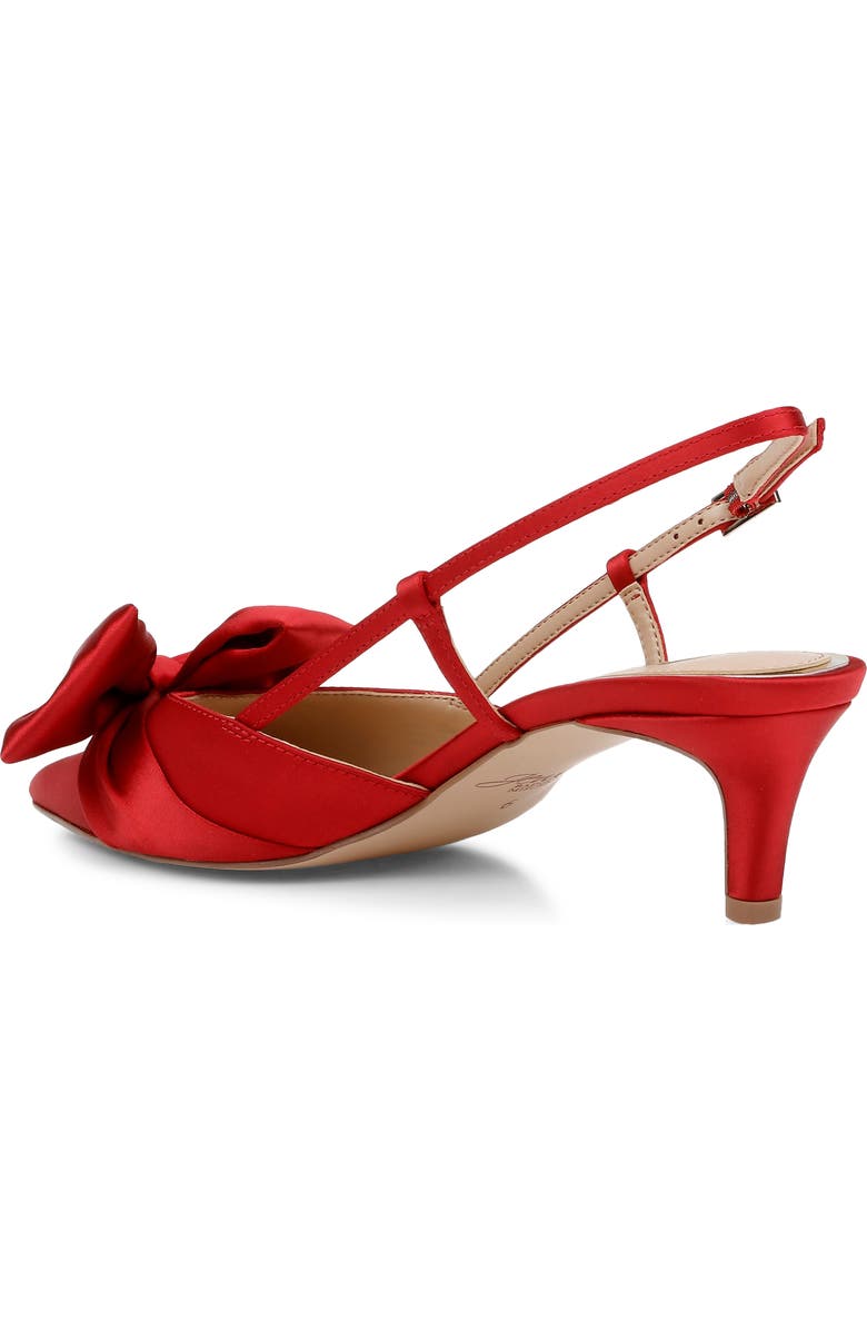 Jewel Badgley Mischka Shoshana Pointed Toe Slingback Pump, Alternate, color, Red Satin