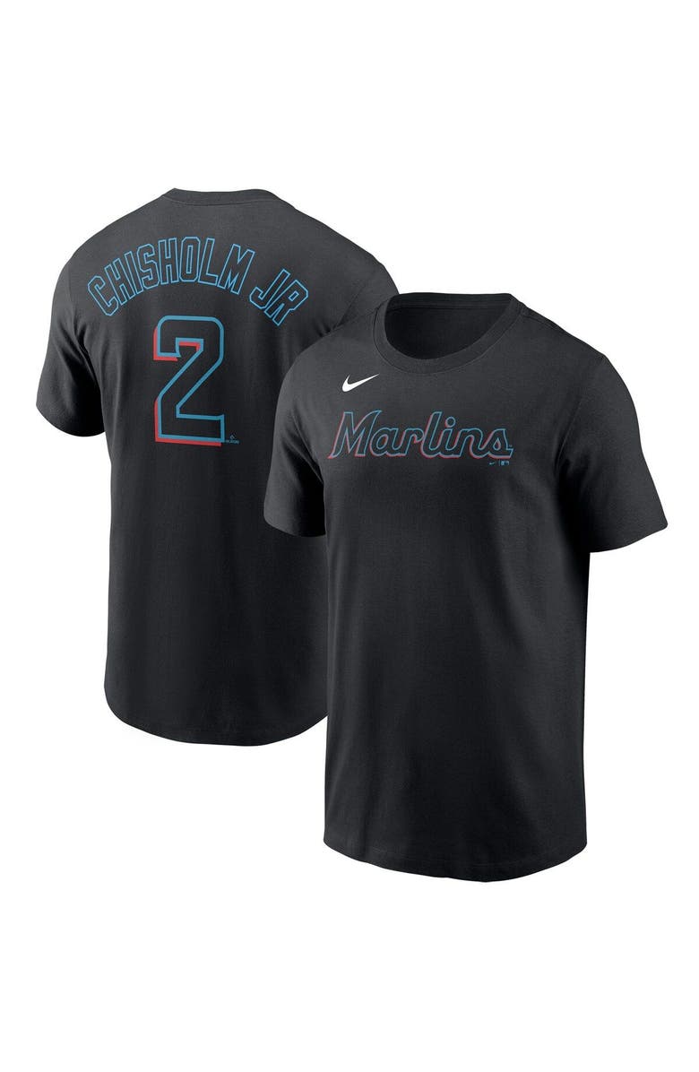 Nike Men's Nike Jazz Chisholm Jr. Black Miami Marlins Name & Number T-Shirt, Alternate, color,