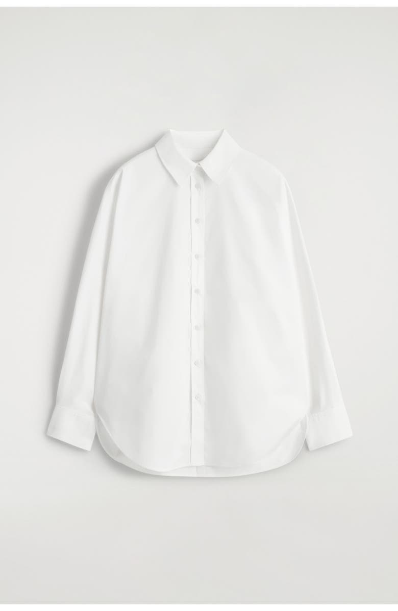 COS Relaxed Cotton Shirt, Alternate, color, White