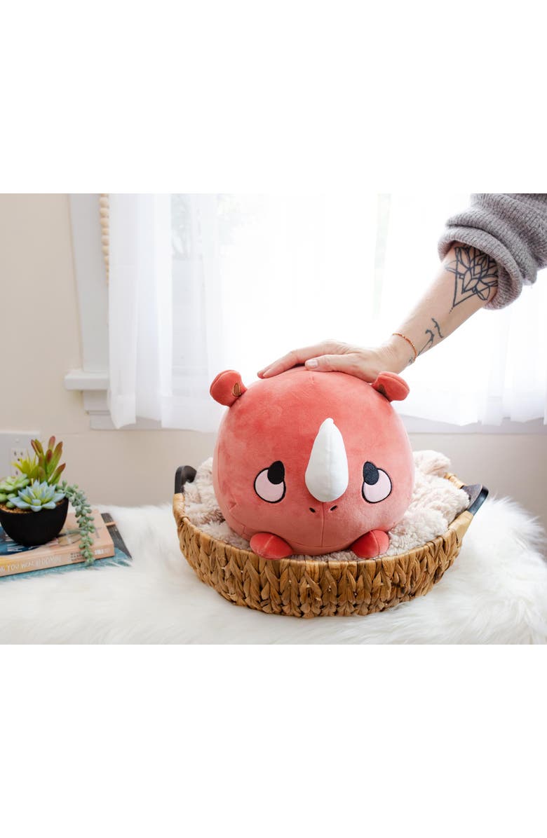 Toynk MochiOshis Rhino 12-Inch Character Plush Toy | Raiju Ookioshi, Alternate, color, Brown