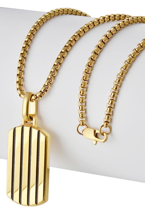 Van Heusen Stripe Dog Tag Pendant Necklace In Gold