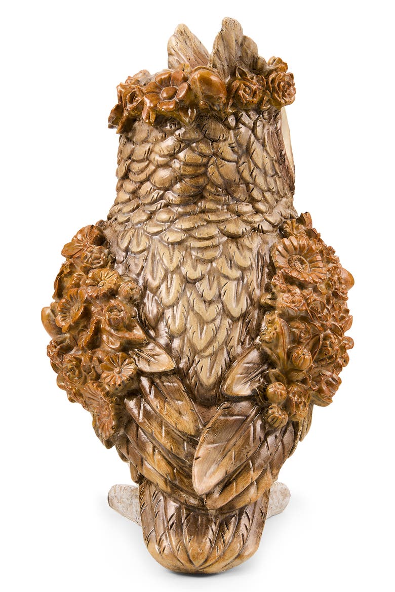 Mocha Check Owl Decoration, Alternate, color, BROWN