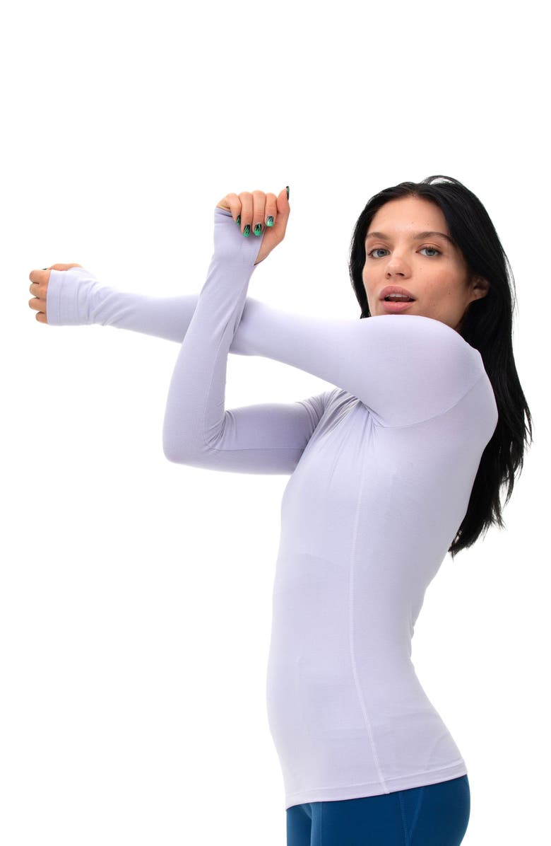 Rebody Active Cozy Mock Neck Long Sleeve Top, Alternate, color, Purple Lace