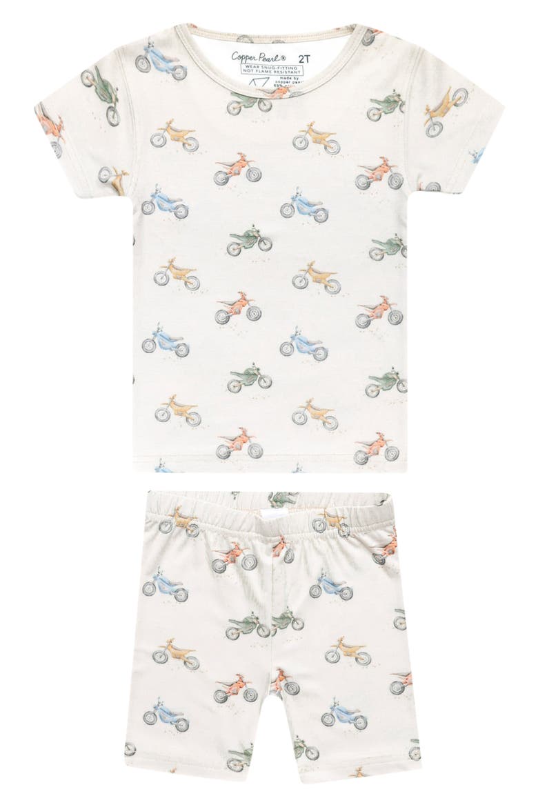 Ryder Fitted Two-Piece Short Pajamas, Main, color, LIGHT BEIGE