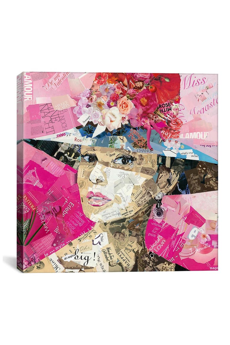 'Girl Next Door - Ines Kouidis' Giclée Print Canvas Art, Main, color, PINK/ MULTI