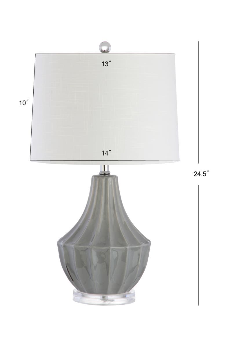 JONATHAN Y Tate Ceramic LED Table Lamp, Main, color, Gray