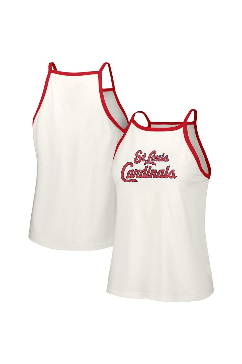 Women's Lusso  White St. Louis Cardinals Nadine Halter Tank Top, Main, color, White