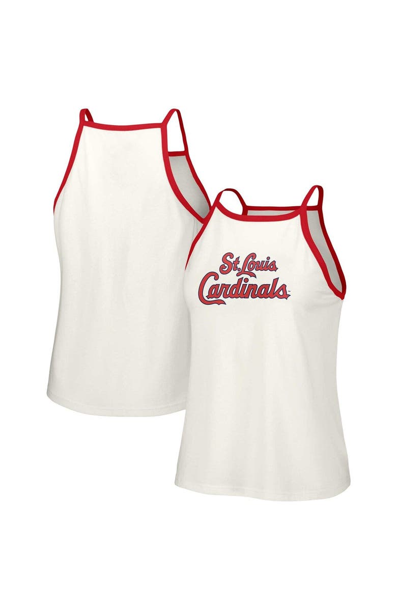 LUSSO Women's Lusso White St. Louis Cardinals Nadine Halter Tank Top, Main, color, White