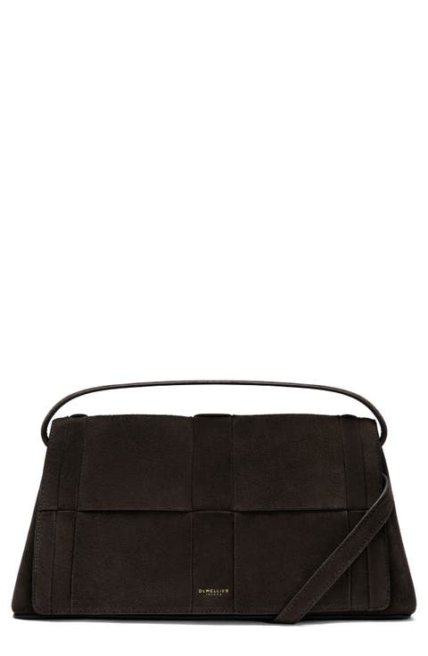 N134 The Florence Woven Suede Top Handle Bag