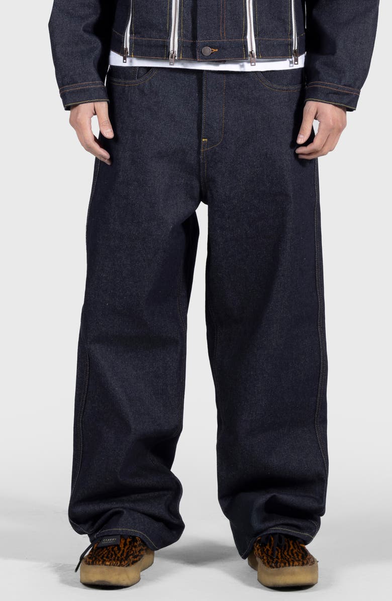 PLEASURES Formula Baggy Fit Wide Leg Jeans, Main, color, 