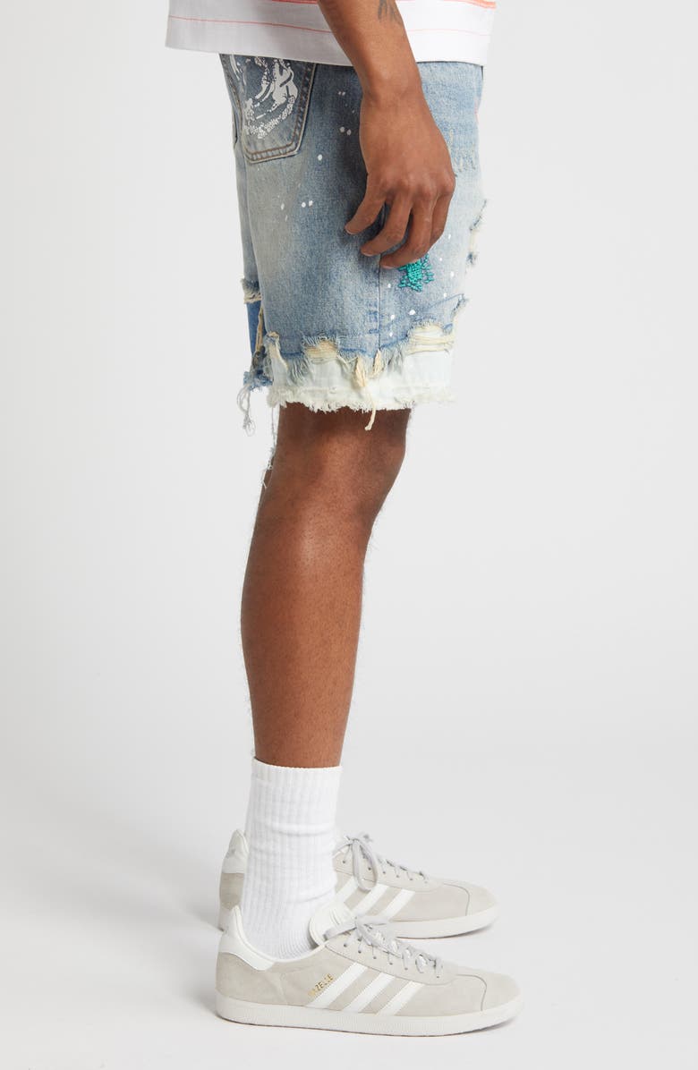 Billionaire Boys Club Horizon Distressed Denim Shorts, Alternate, color, 
