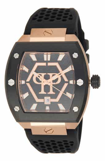 The Hexagon Phantom Silicone Strap Watch, 44mm