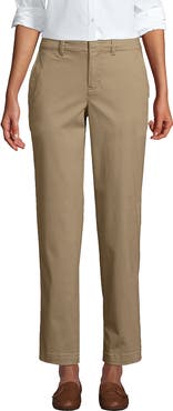Lands' End Mid Rise Classic Straight Leg Chino Ankle Pants