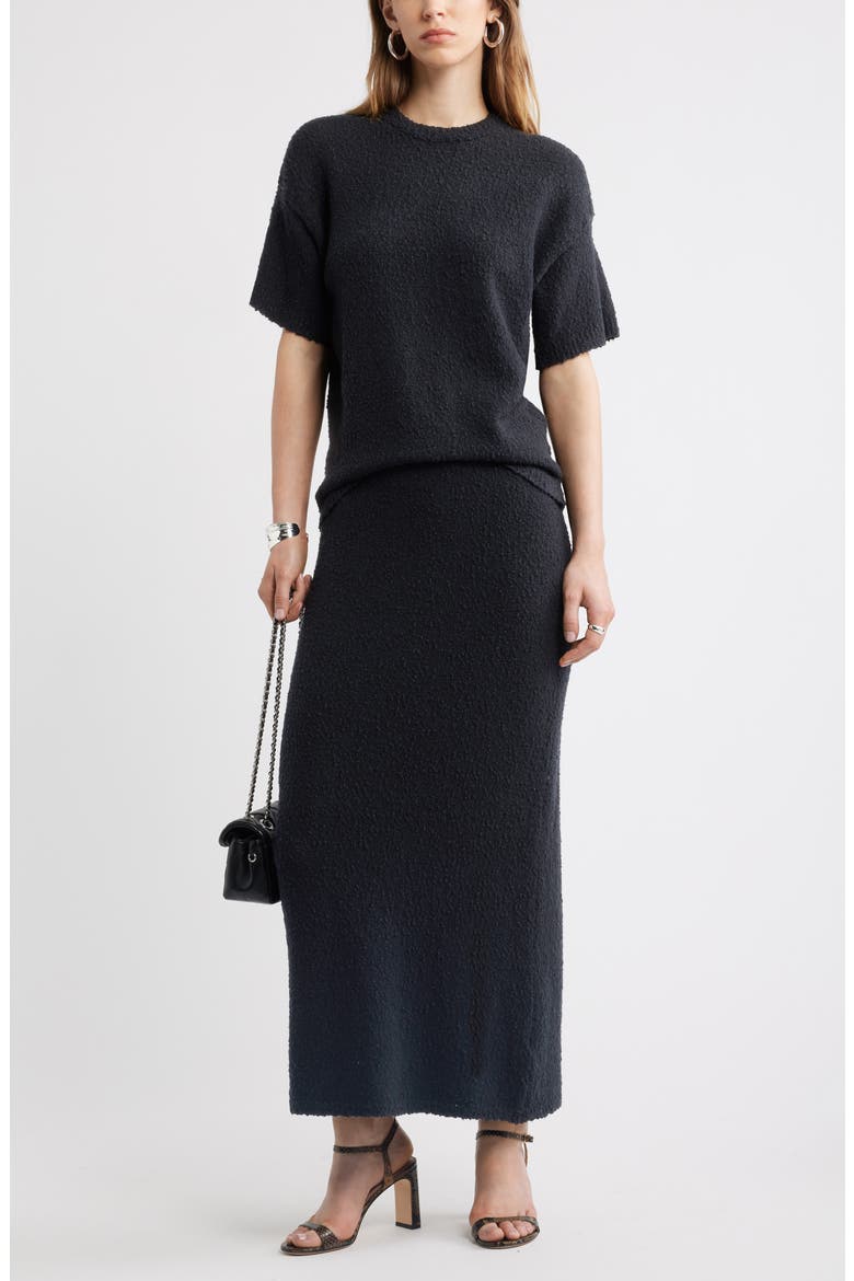 Bouclé Sweater Skirt, Alternate, color, BLACK